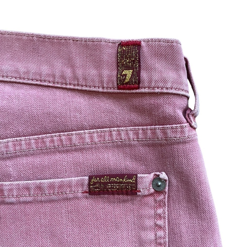 7 for All Mankind Faded Distressed Frayed Hem Jean Shorts - Picture 4 of 8